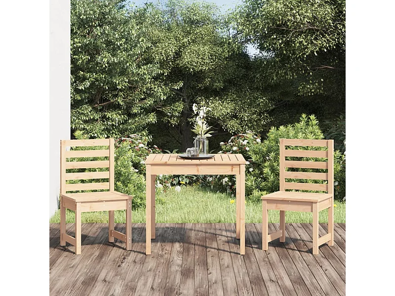 Ensemble de bistrot de jardin 3 pcs bois de pin massif