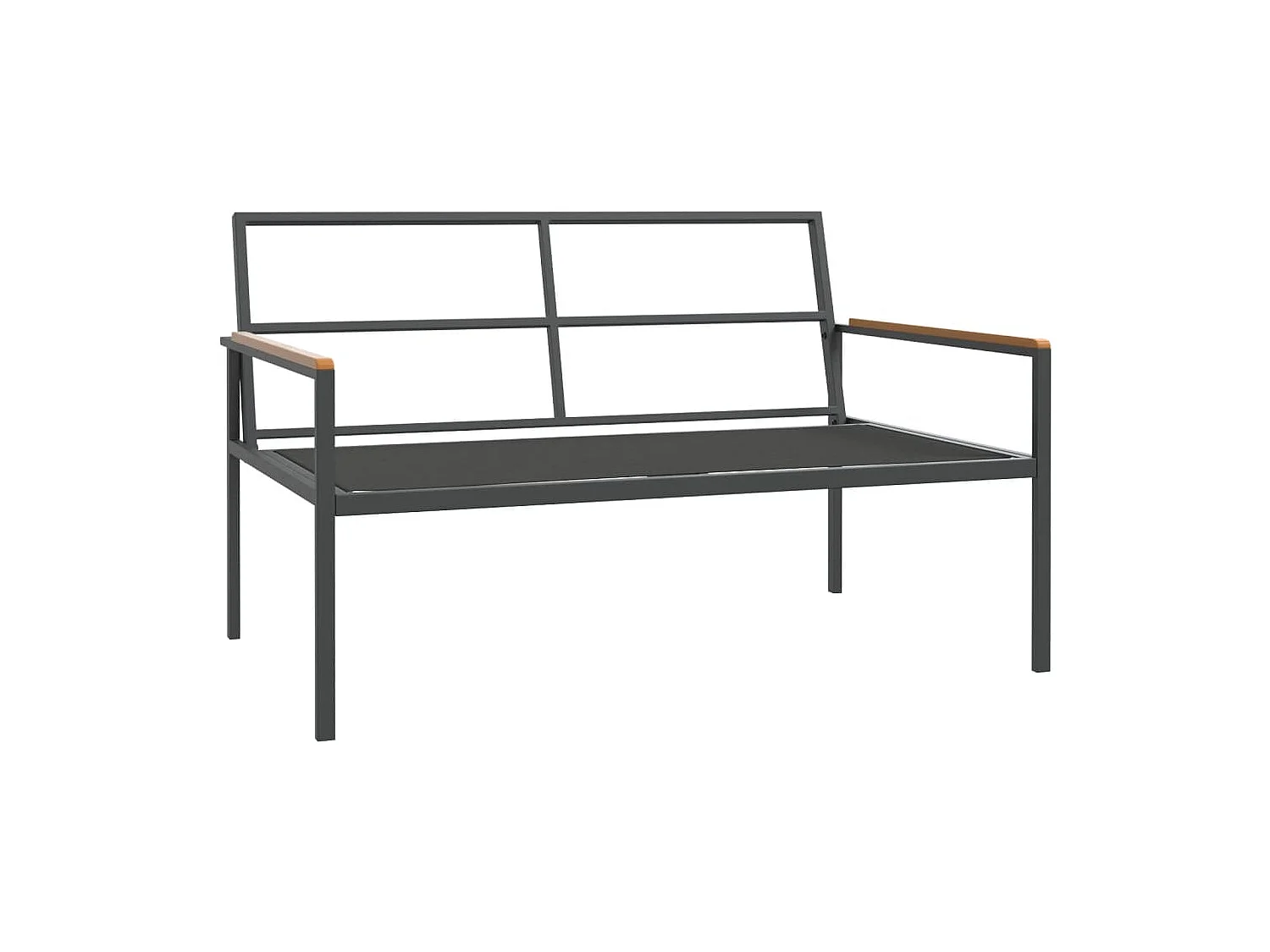 Salon de jardin avec coussins 3 pcs anthracite acier