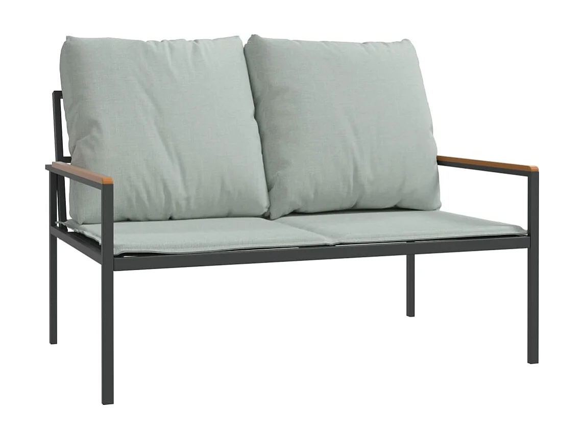 Salon de jardin avec coussins 3 pcs anthracite acier