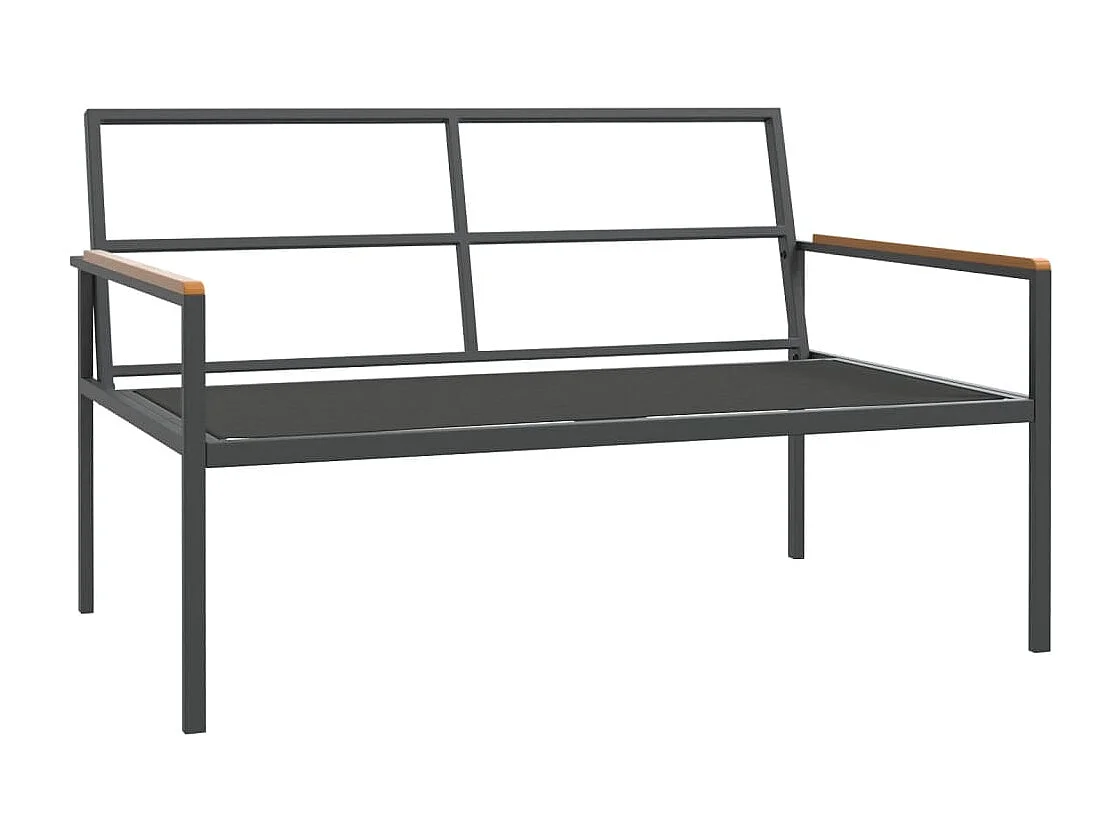 Salon de jardin avec coussins 3 pcs anthracite acier