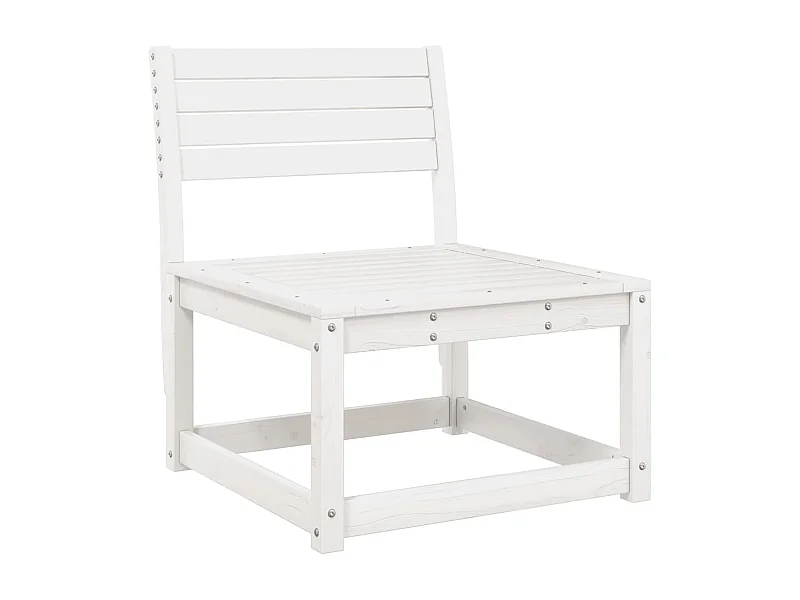 Canapé de jardin blanc bois de pin massif