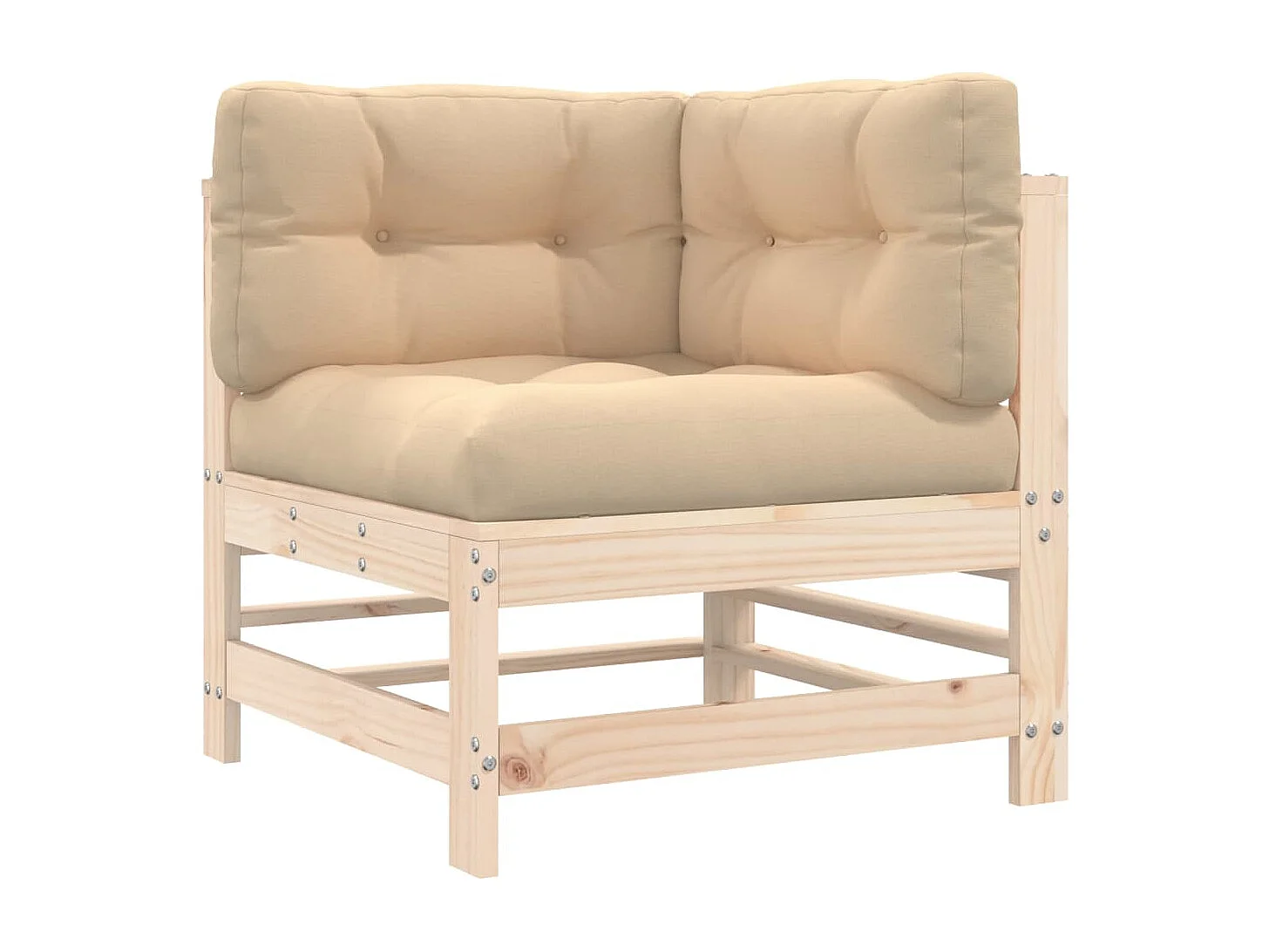 Salon de jardin 5 pcs avec coussins bois massif