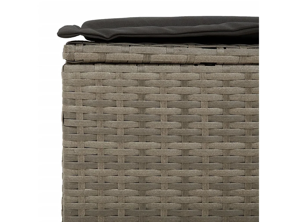 Canapé de jardin avec coussins 3 places gris résine tressée