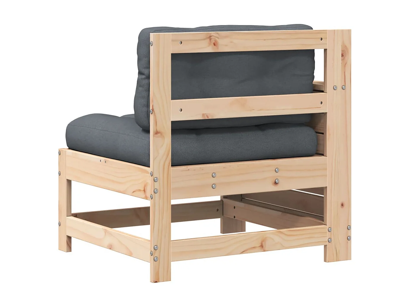 Canapé de jardin accoudoir avec coussin bois massif de pin