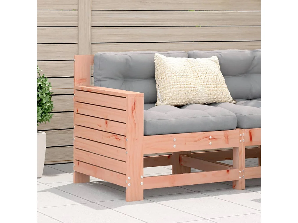 Canapé de jardin accoudoir avec coussin bois massif douglas
