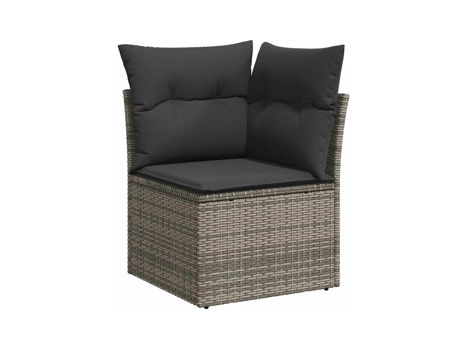 9-delige Loungeset met kussens poly rattan grijs