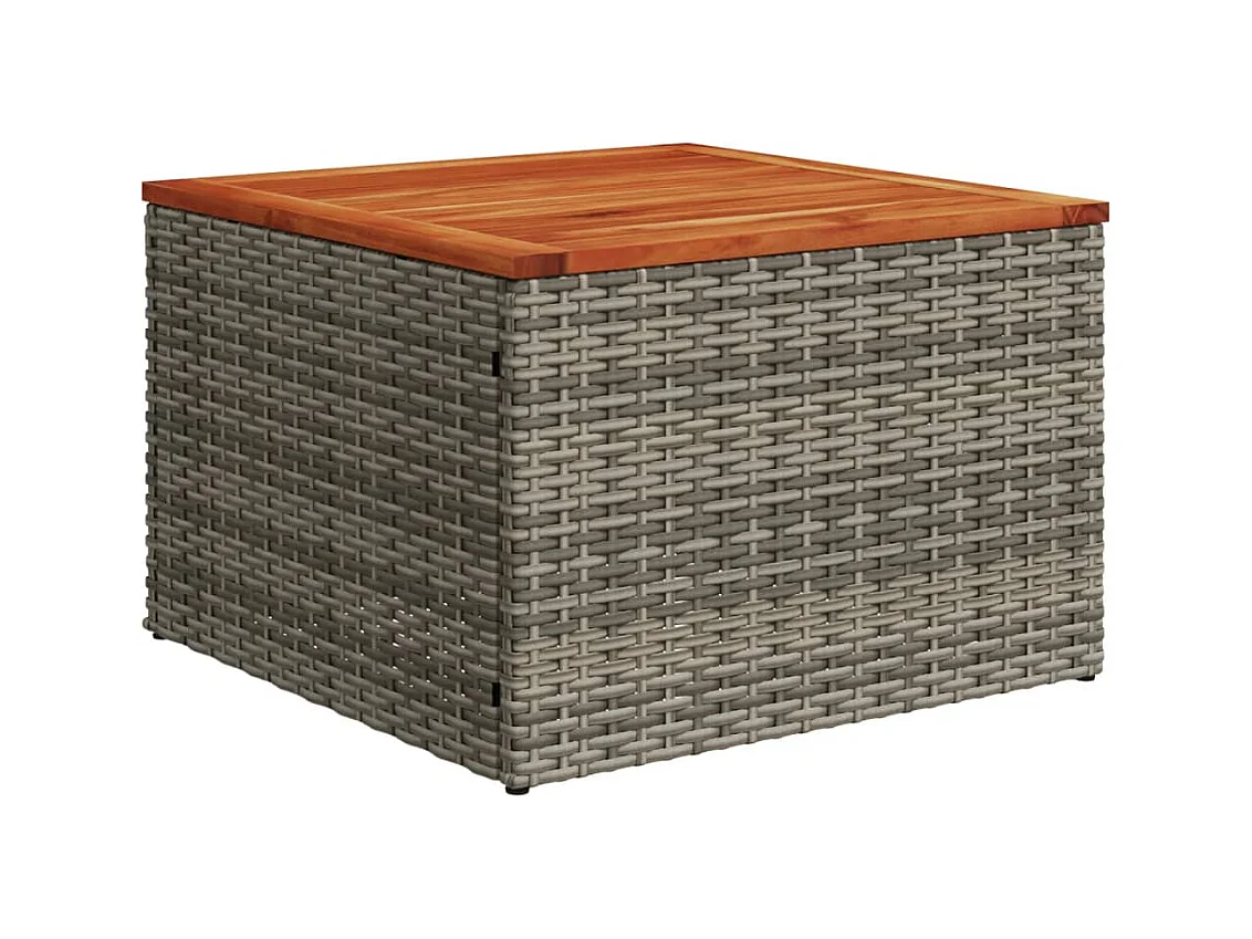 9-delige Loungeset met kussens poly rattan grijs