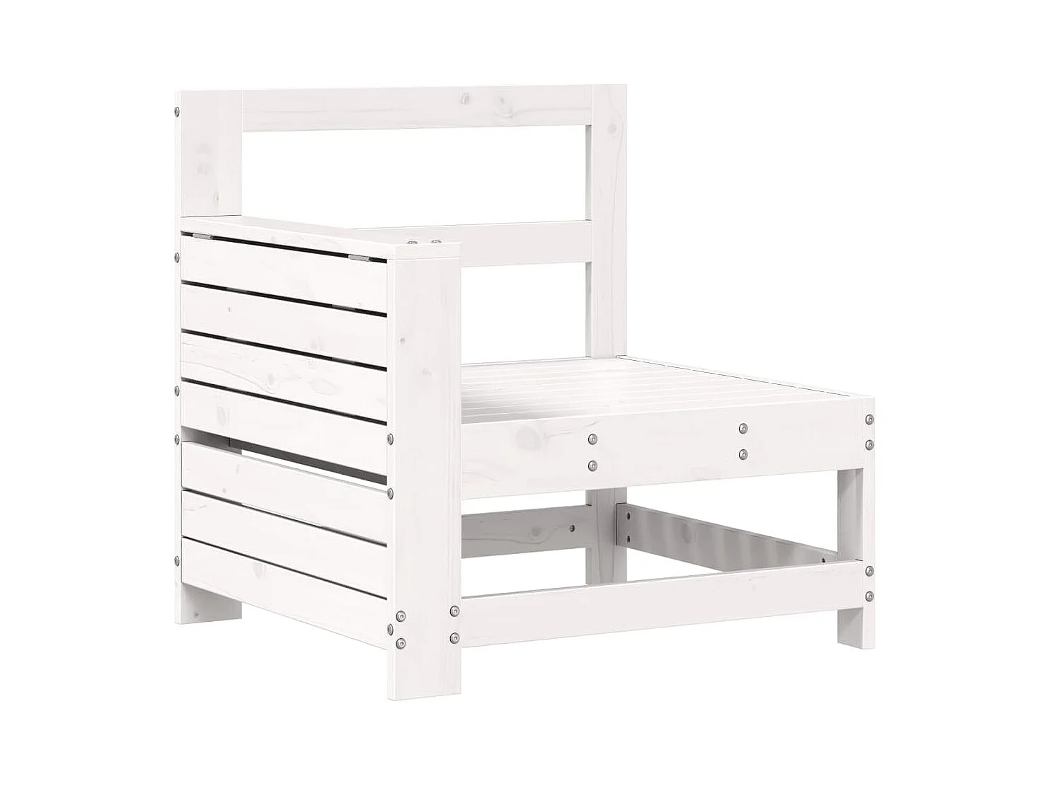 Salon de jardin 7 pcs blanc bois de pin massif