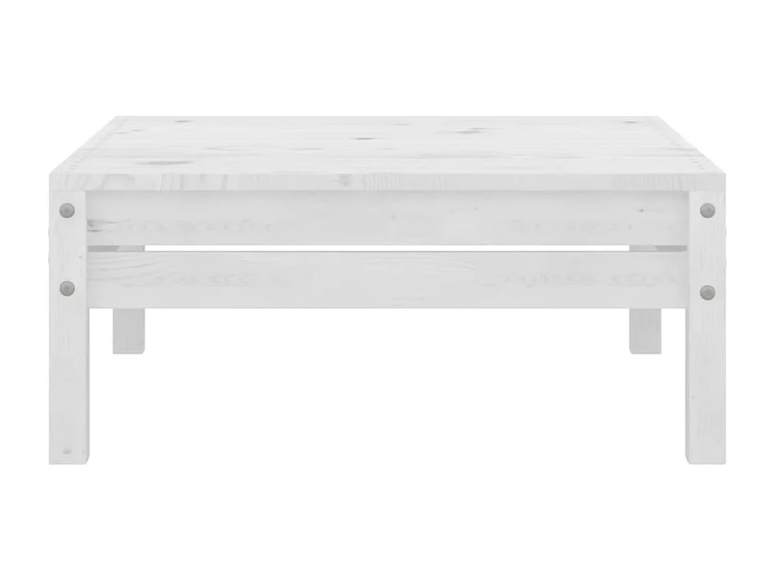 Salon de jardin 9 pcs Blanc Bois de pin massif 22