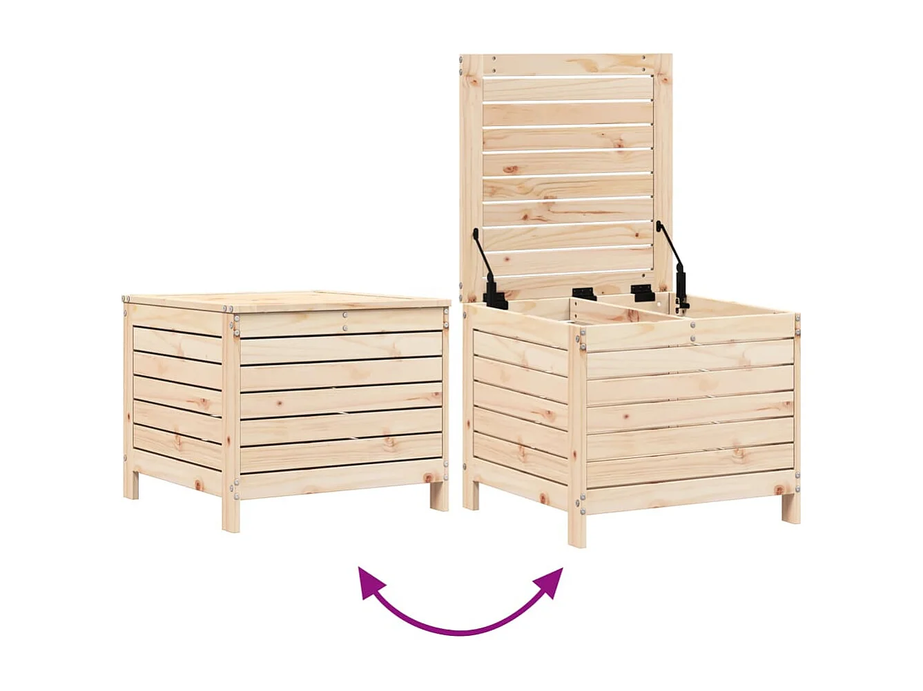 Repose-pied de jardin 62x63,5x53,5 bois de pin massif