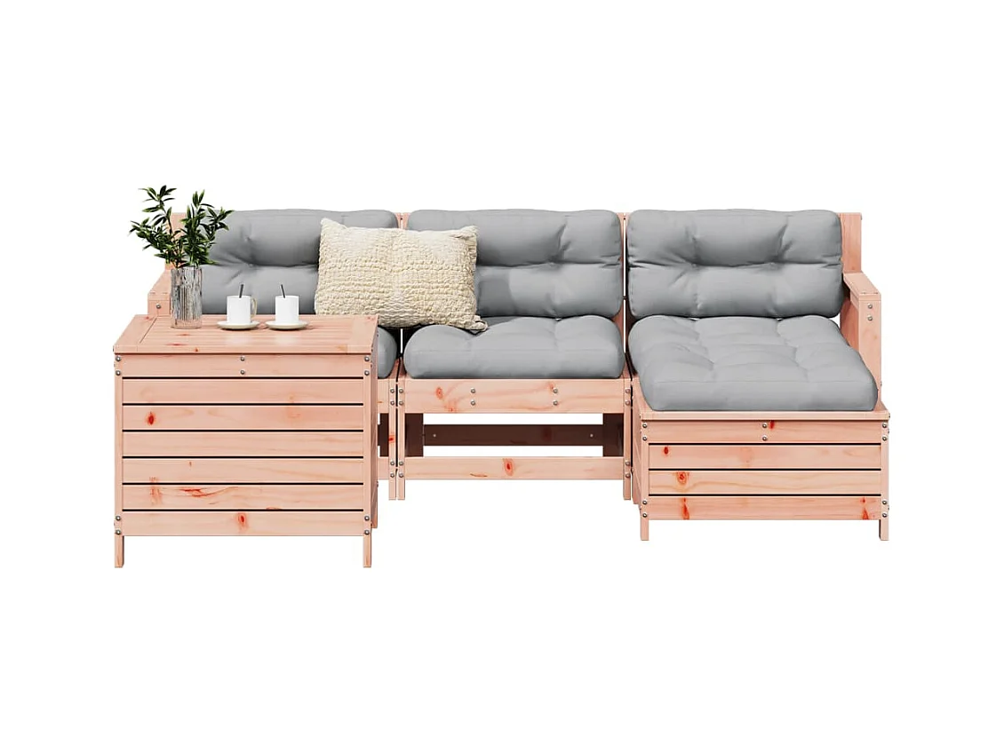 Salon de jardin 5 pcs bois massif sapin de douglas