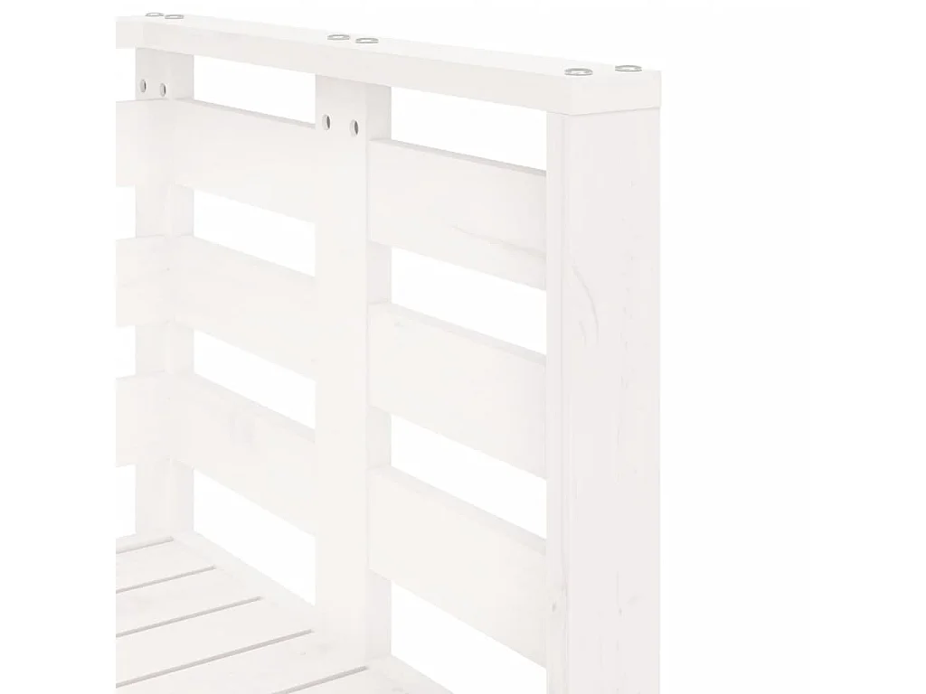 Salon de jardin 3 pcs blanc bois massif de pin