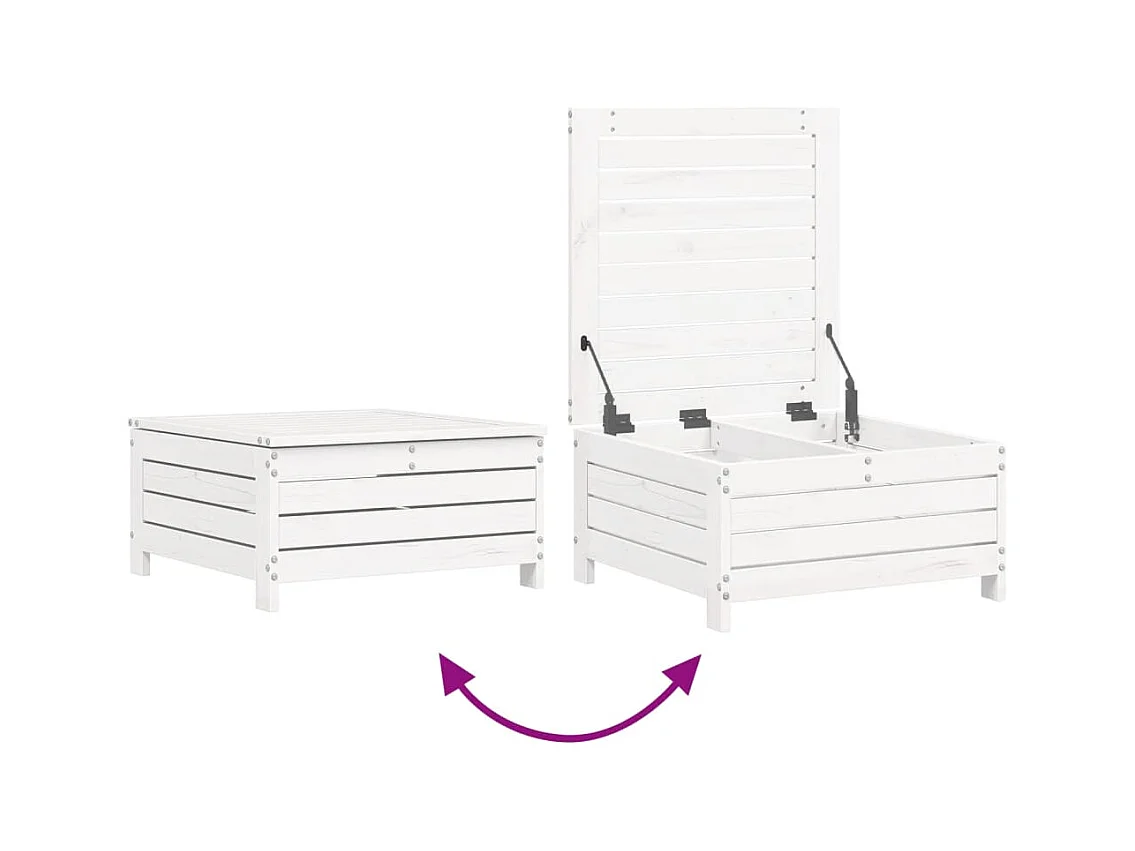 vidaXL Juego de sofás de jardín 6 piezas madera maciza pino blanco