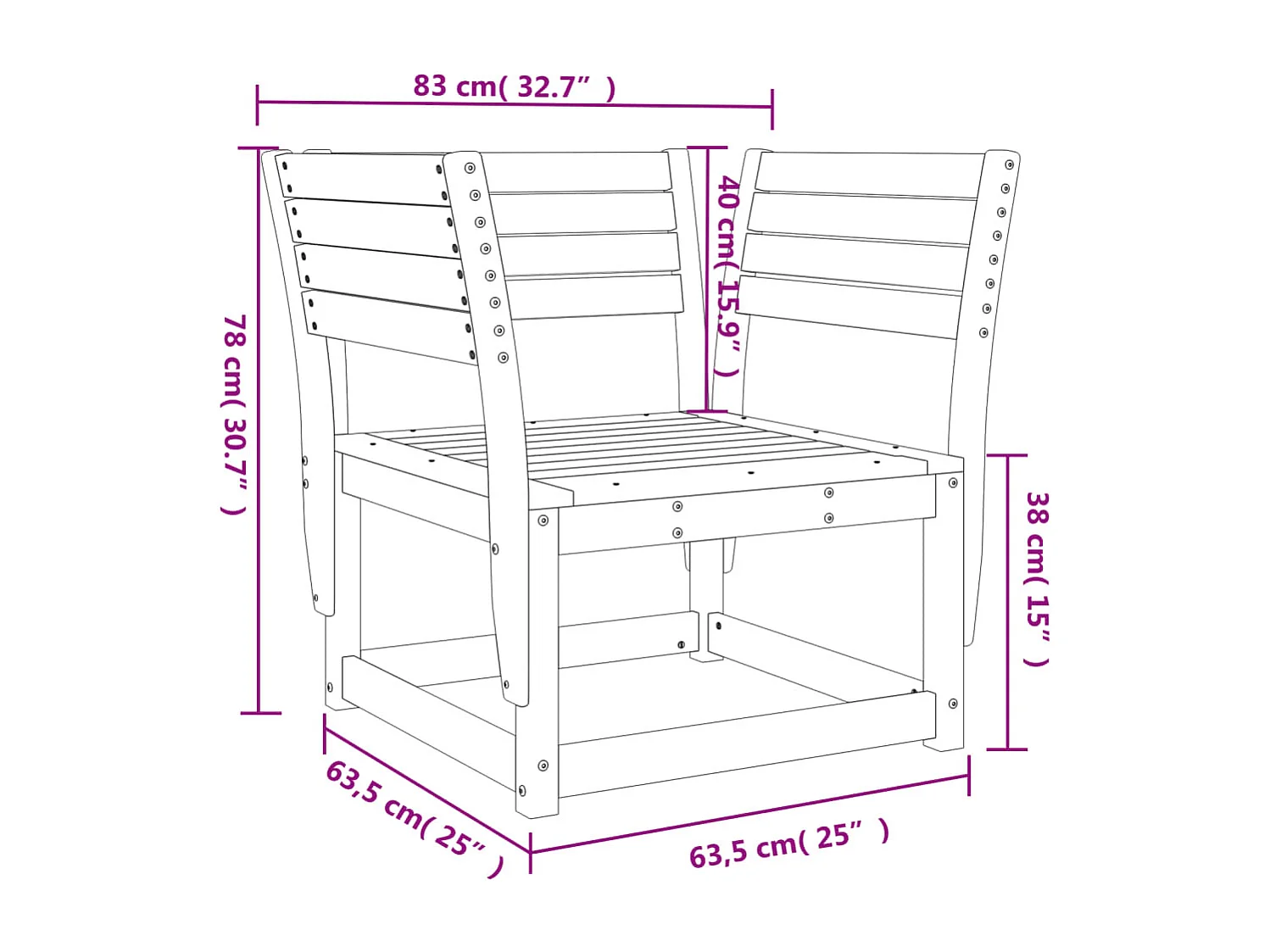 Chaise de jardin bois de pin imprégné