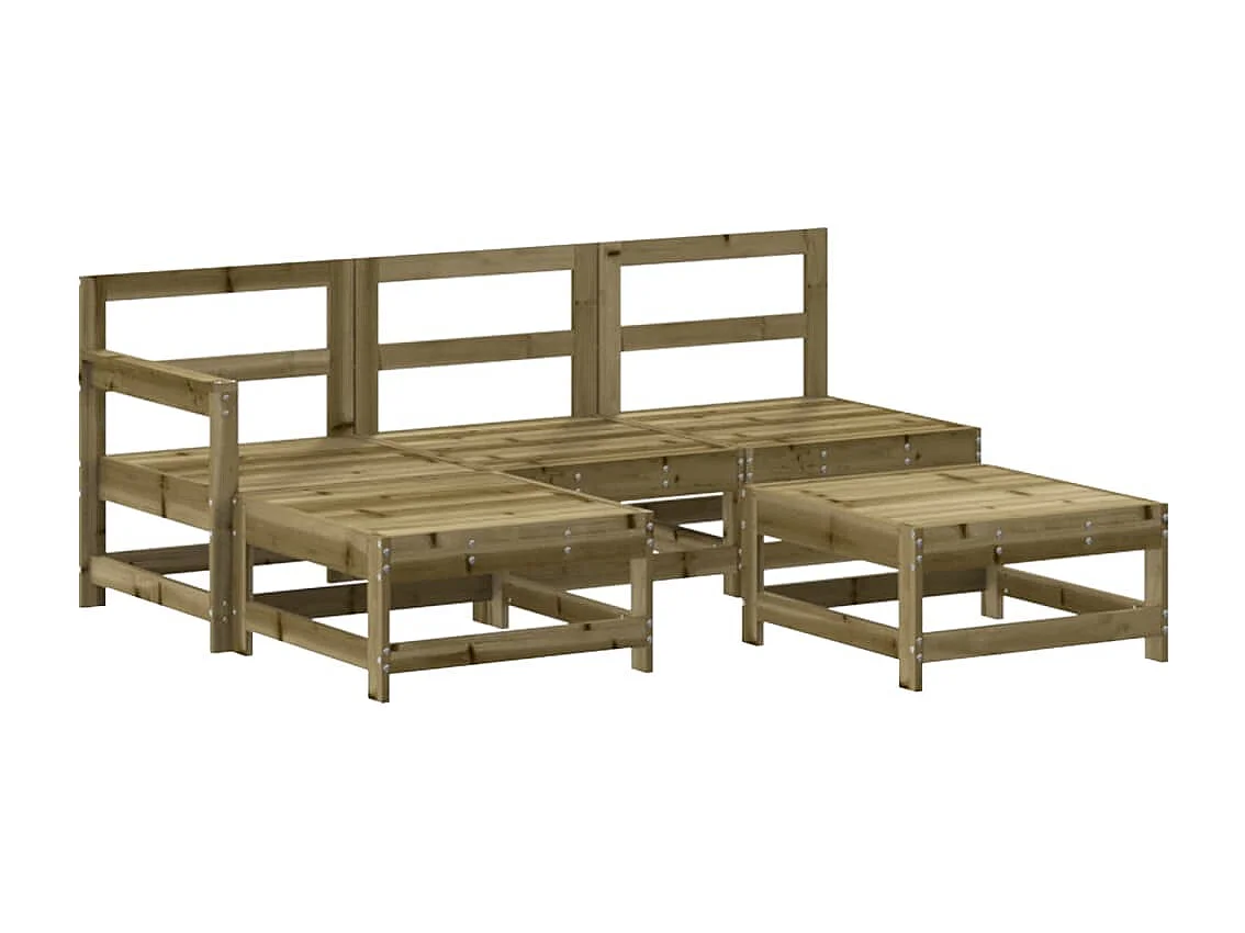 Salon de jardin 5 pcs bois de pin imprégné