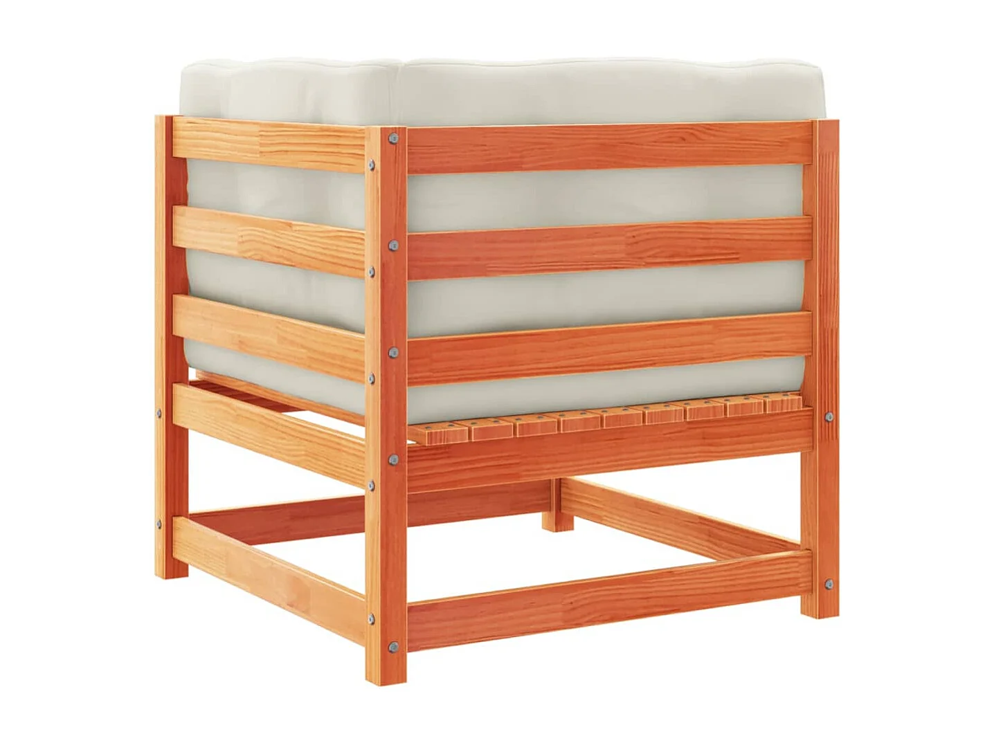 Salon de jardin 4 pcs avec coussins cire marron bois pin massif