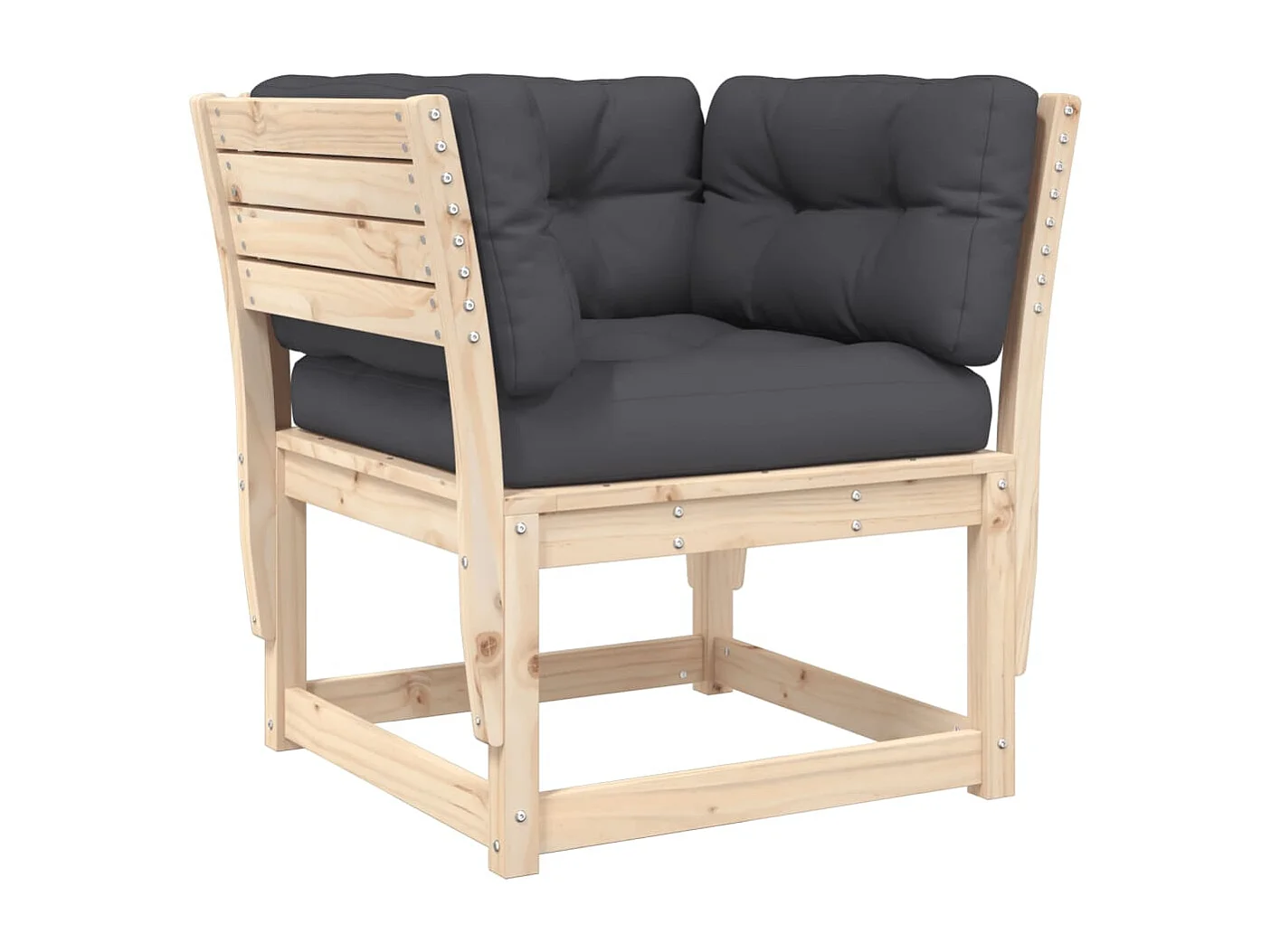 Salon de jardin 5 pcs avec coussins Bois de pin massif