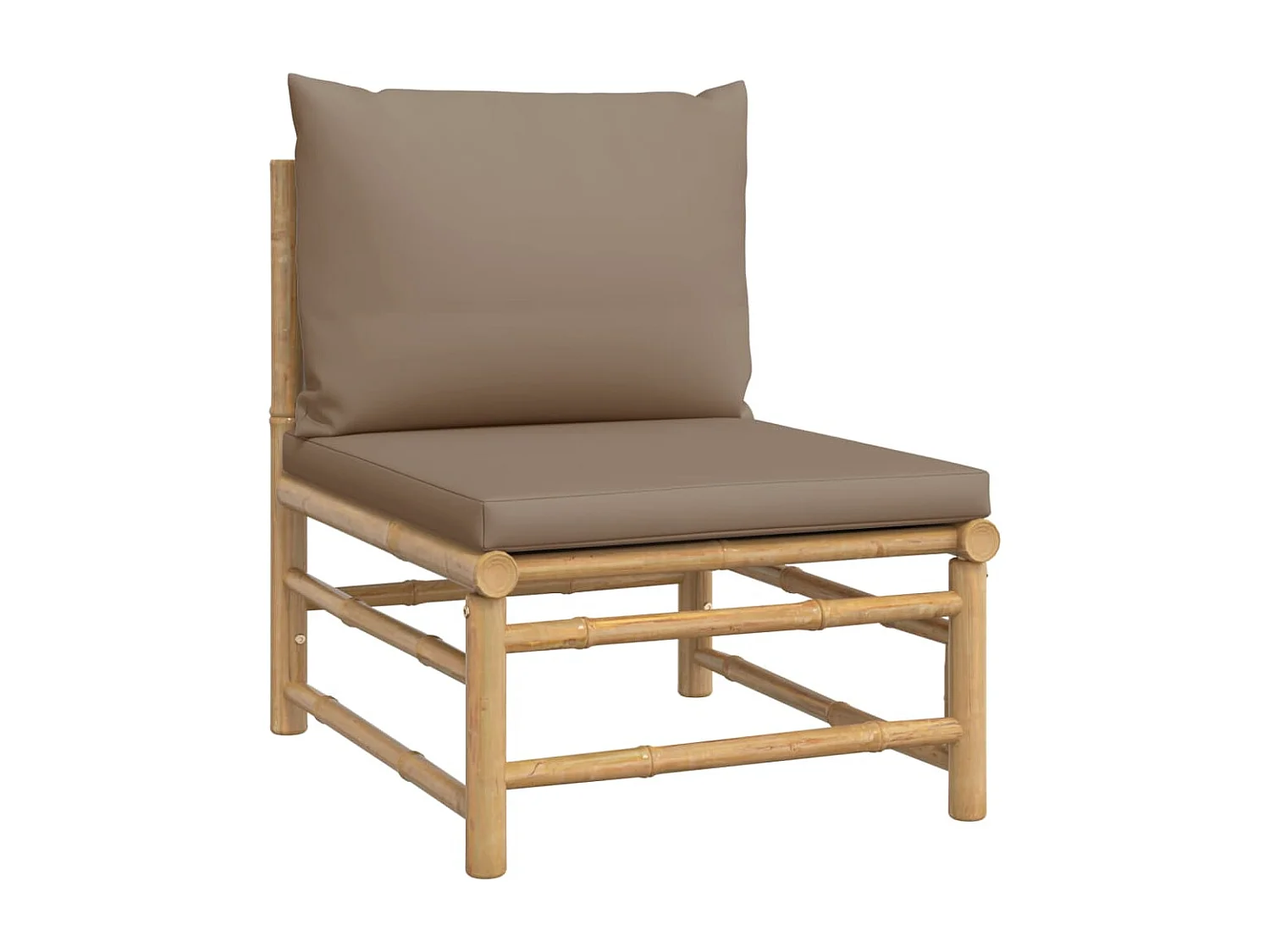 Salon de jardin 5 pcs avec coussins taupe bambou