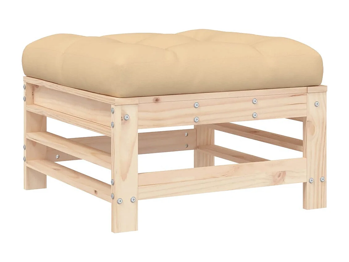 Salon de jardin 5 pcs avec coussins bois massif