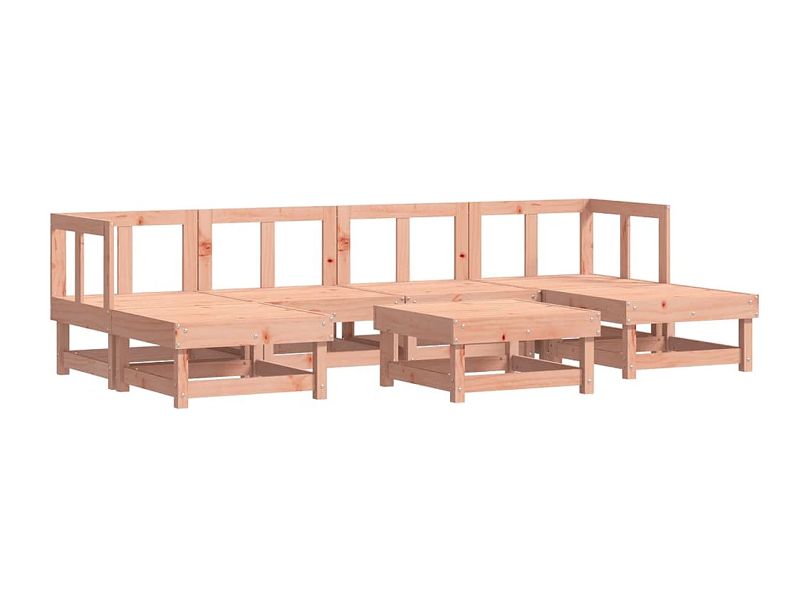 Salon de jardin 7 pcs avec coussins bois massif douglas