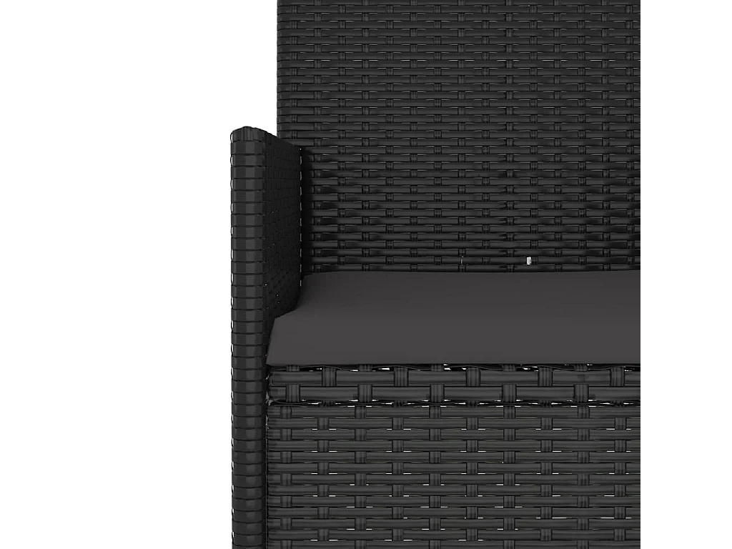 Salon de jardin 4 pcs avec coussins Noir Résine tressée