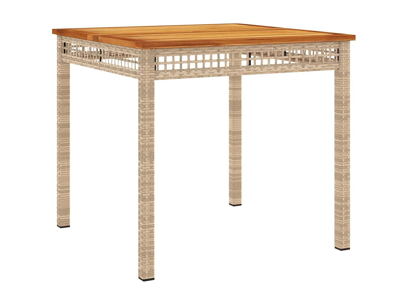 Ensemble à manger de jardin et coussins 3 pcs Beige poly rotin