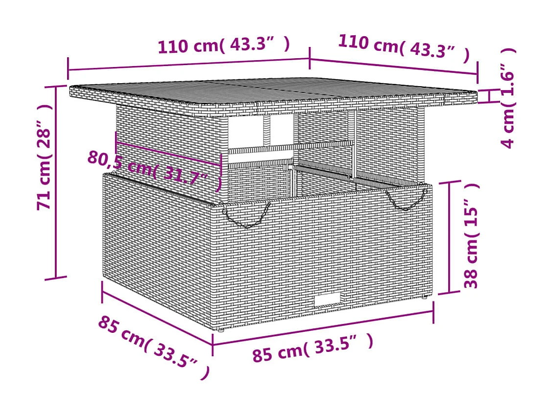 Ensemble à manger de jardin 4 pcs avec coussins noir