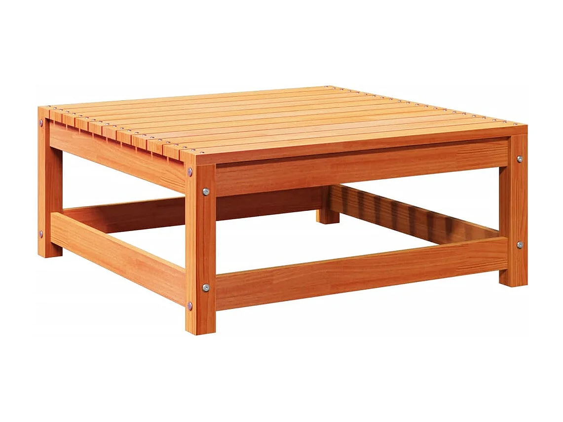 Salon de jardin 9 pcs avec coussins marron cire bois pin massif