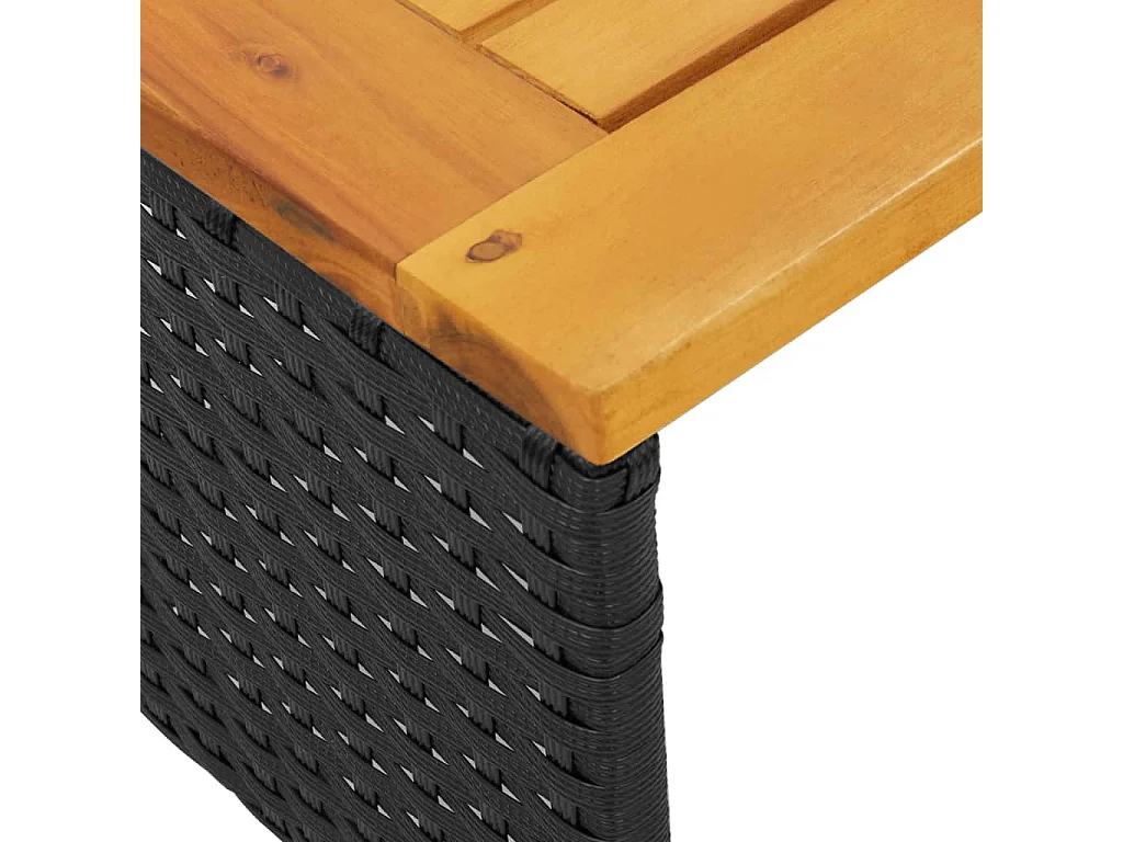 Canapé de jardin avec table et coussins en forme de L noir