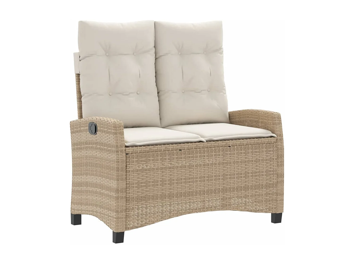 Ensemble à manger de jardin coussins 4 pcs beige résine tressée