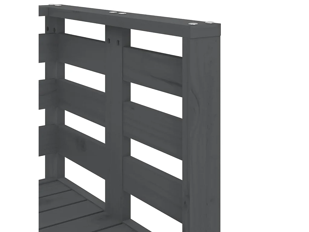 Salon de jardin 3 pcs gris bois massif de pin