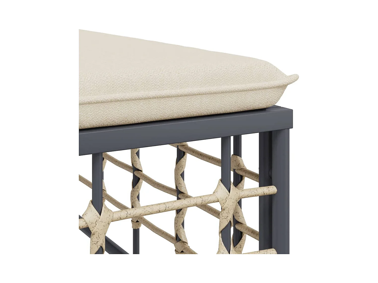 Salon de jardin 4 pcs avec coussins anthracite résine tressée