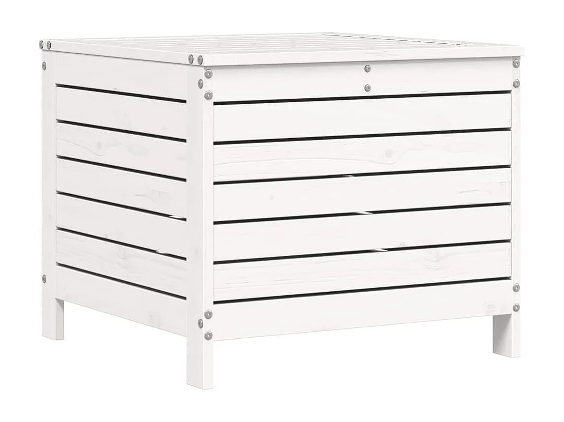 Salon de jardin 7 pcs blanc bois de pin massif