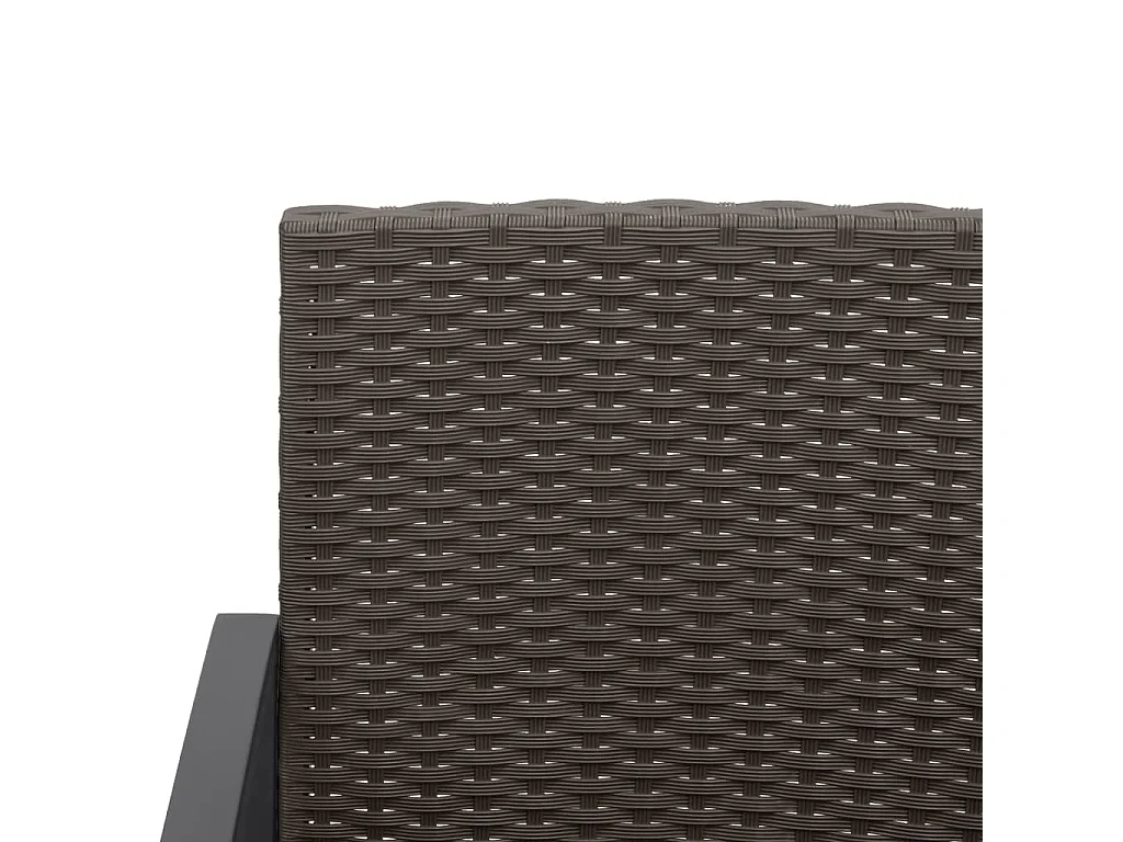 Ensemble à manger de jardin avec coussins 5 pcs marron rotin PP