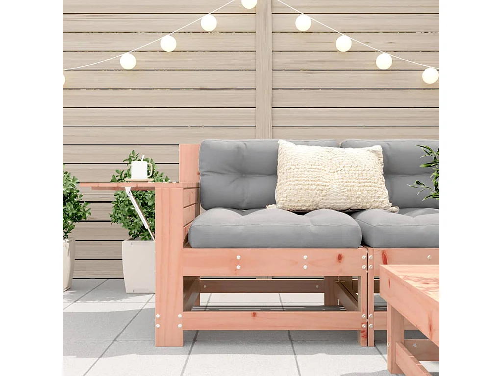 Canapé de jardin accoudoir avec table d'appoint massif douglas