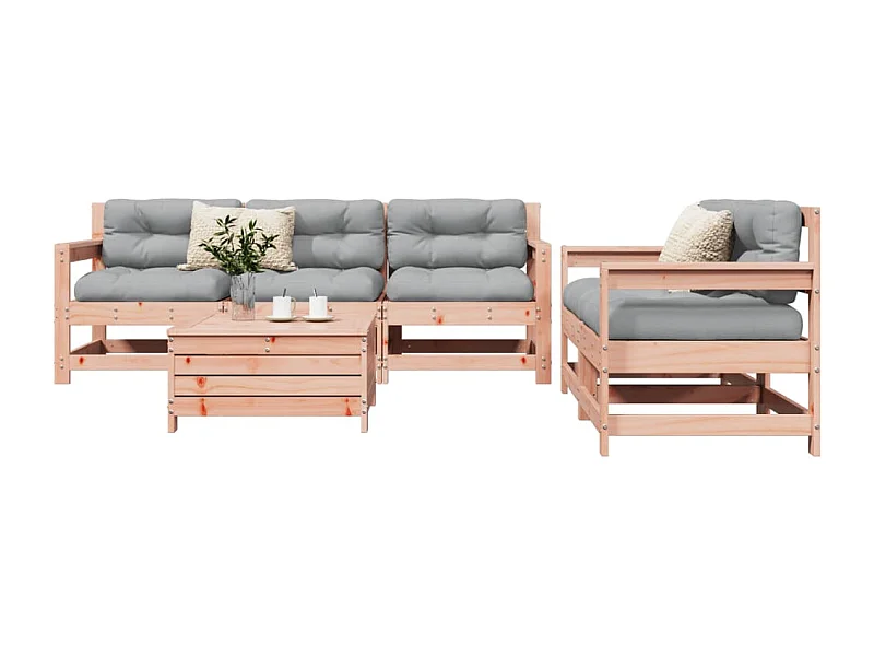 Salon de jardin 6 pcs bois massif sapin de douglas