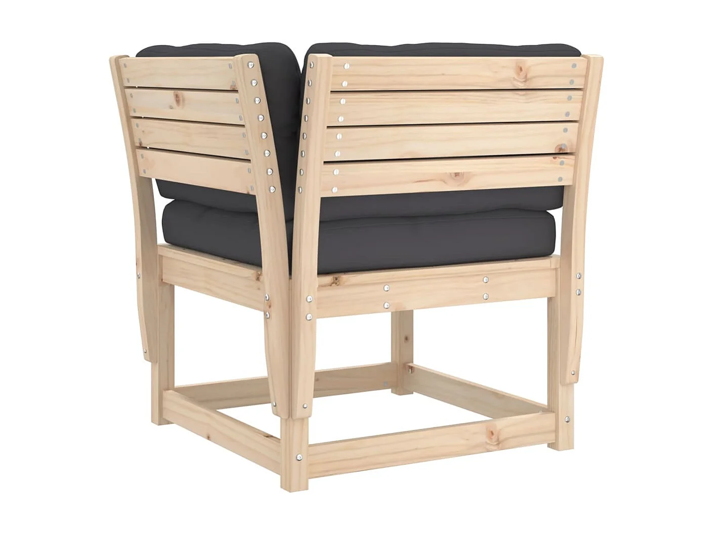 Salon de jardin 5 pcs avec coussins bois de pin massif