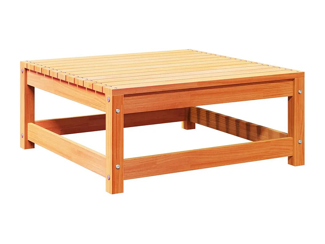 Salon de jardin 8 pcs avec coussins marron cire bois pin massif