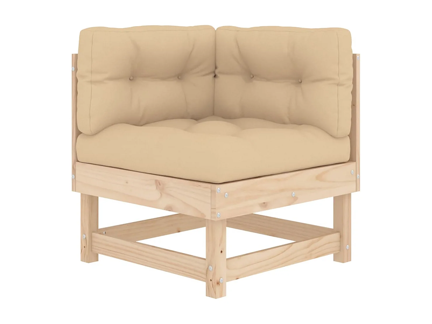 Salon de jardin 6 pcs avec coussins bois massif