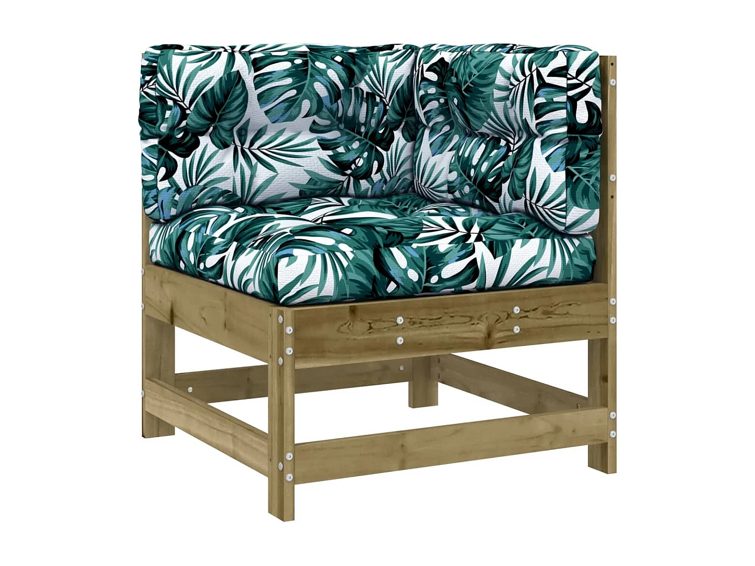 Salon de jardin 5 pcs avec coussins bois de pin imprégné