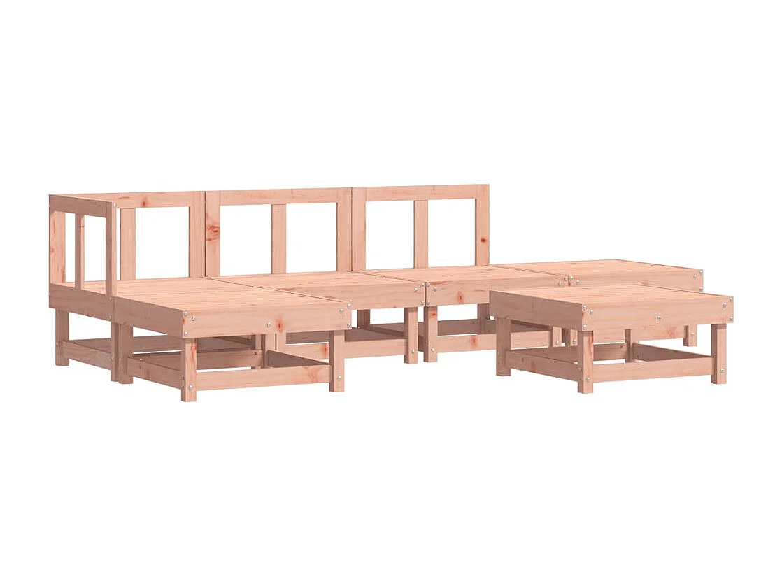 Salon de jardin 6 pcs avec coussins bois massif Douglas