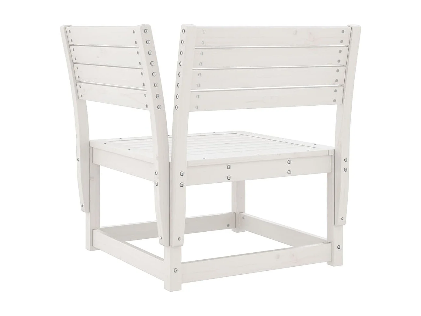 Salon de jardin 3 pcs blanc bois de pin massif