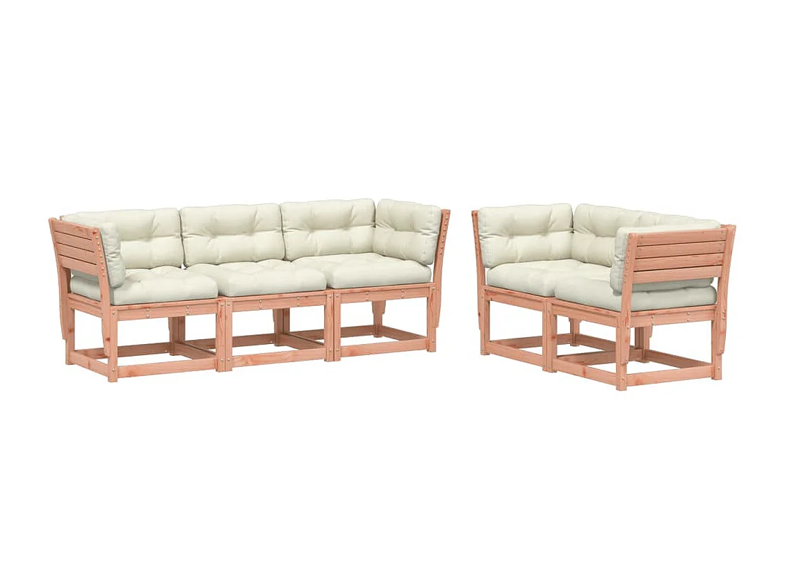 Salon de jardin 5 pcs avec coussins bois massif douglas