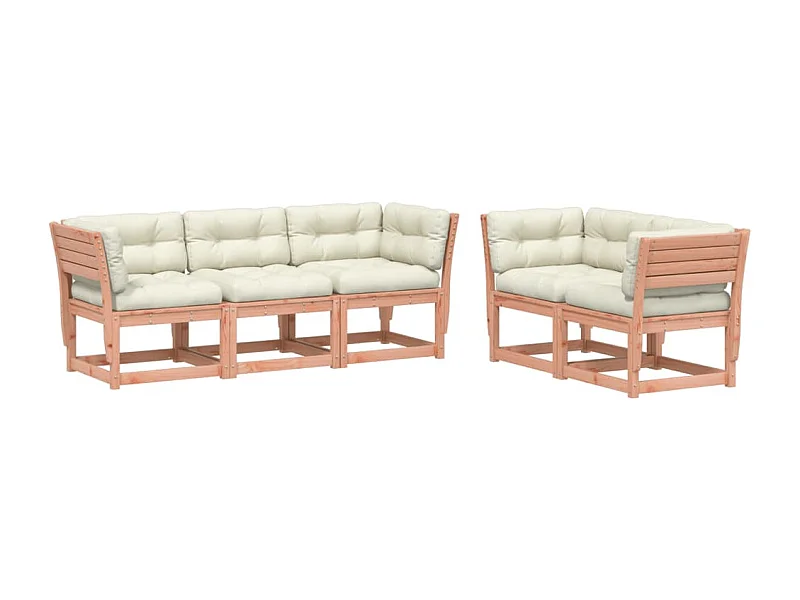 Salon de jardin 5 pcs avec coussins bois massif douglas