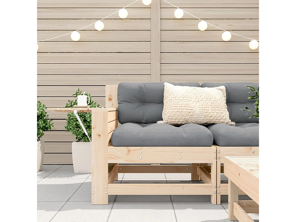 Canapé de jardin accoudoir avec coussin bois massif de pin