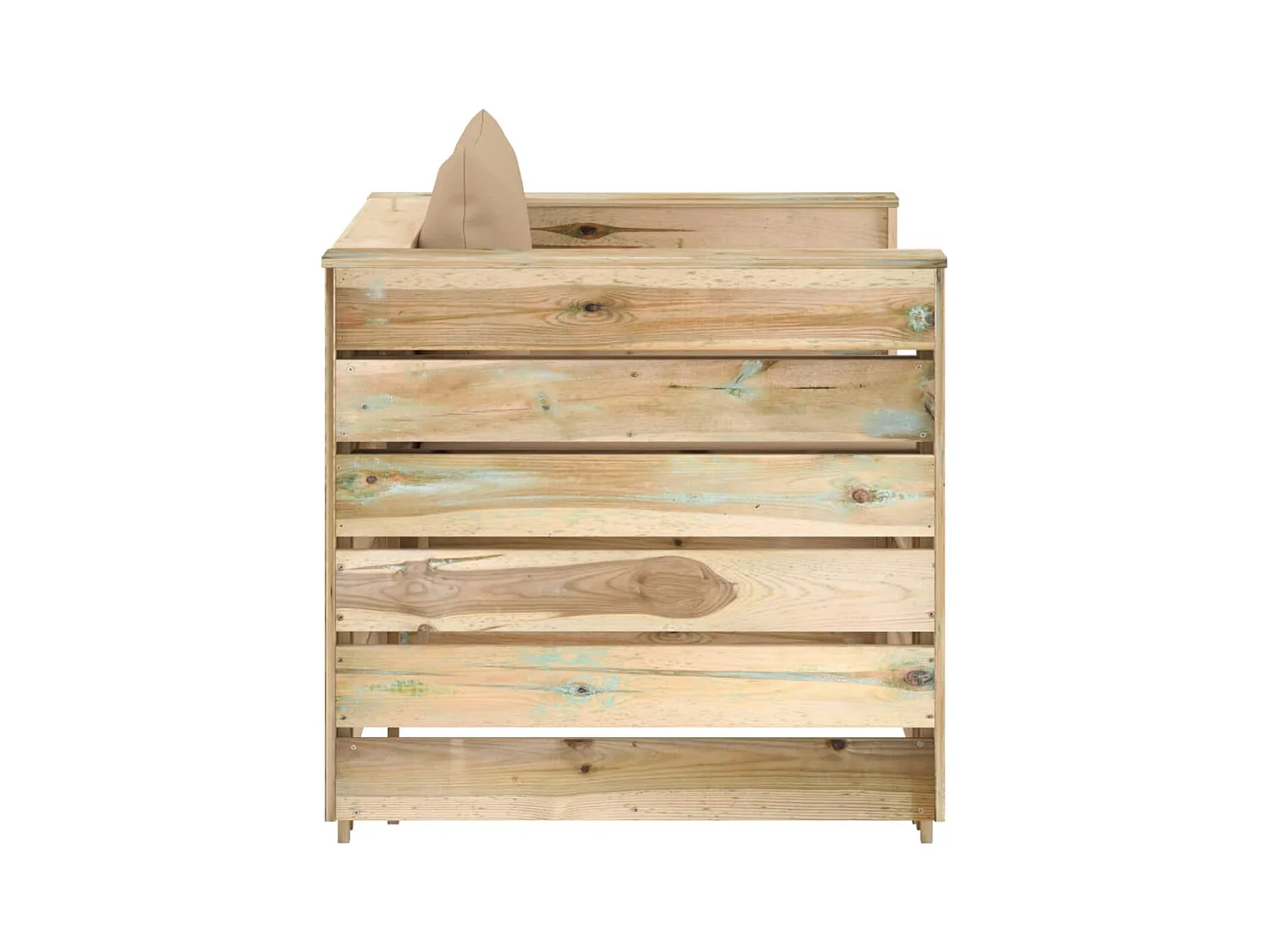 Salon de jardin 2 pcs avec coussins Bois imprégné de vert