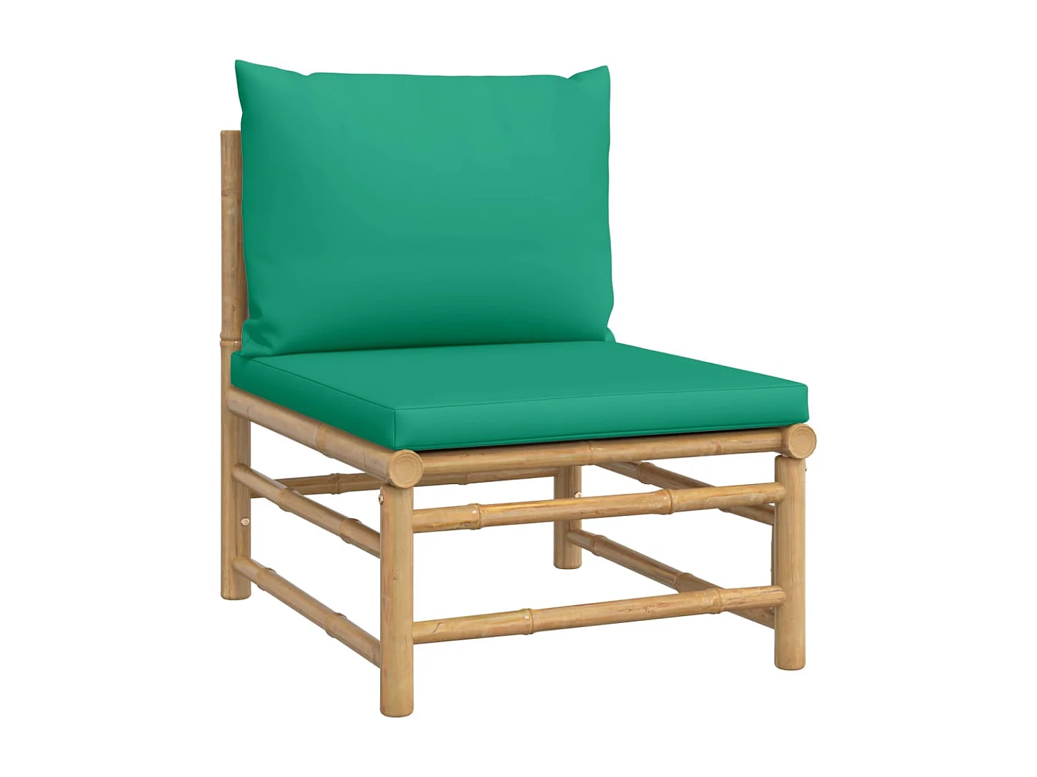 Salon de jardin 7 pcs avec coussins vert bambou