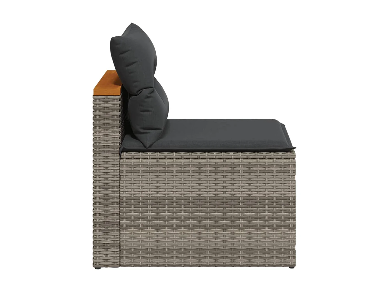 Canapés de jardin sans accoudoirs avec coussins 2 pcs gris