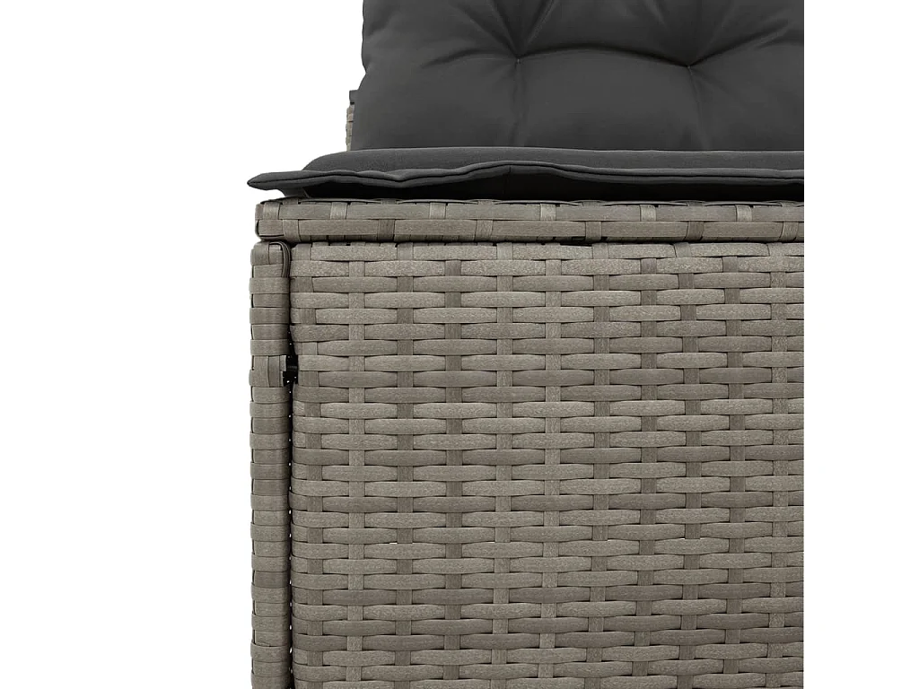 Canapés de jardin sans accoudoirs avec coussins 2 pcs gris