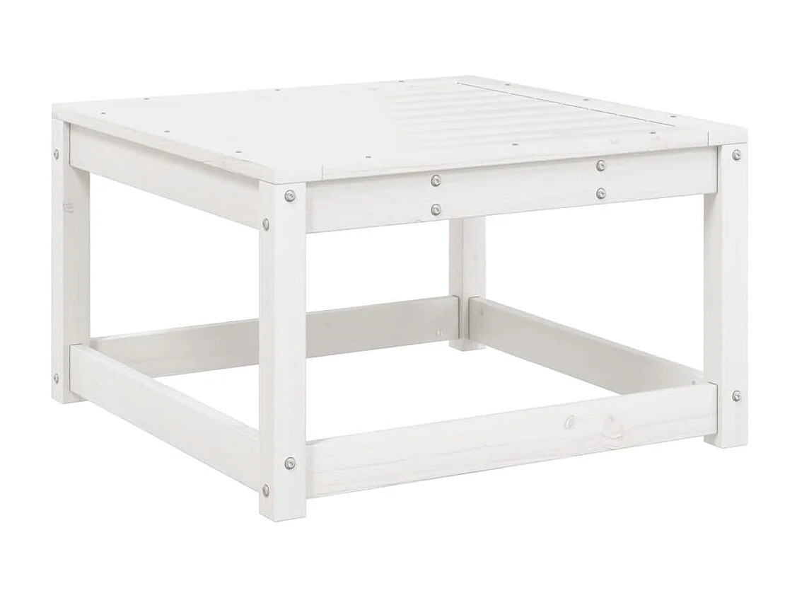 Salon de jardin 5 pcs blanc bois massif de pin